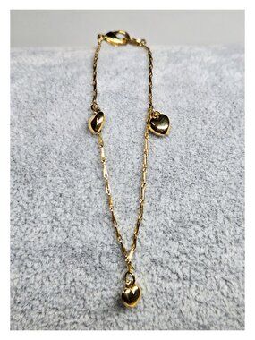 Heart Charm Bracelet 8" Length Lobster Style Clasp